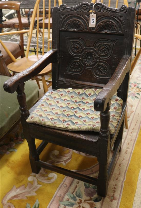 An oak wainscot chair